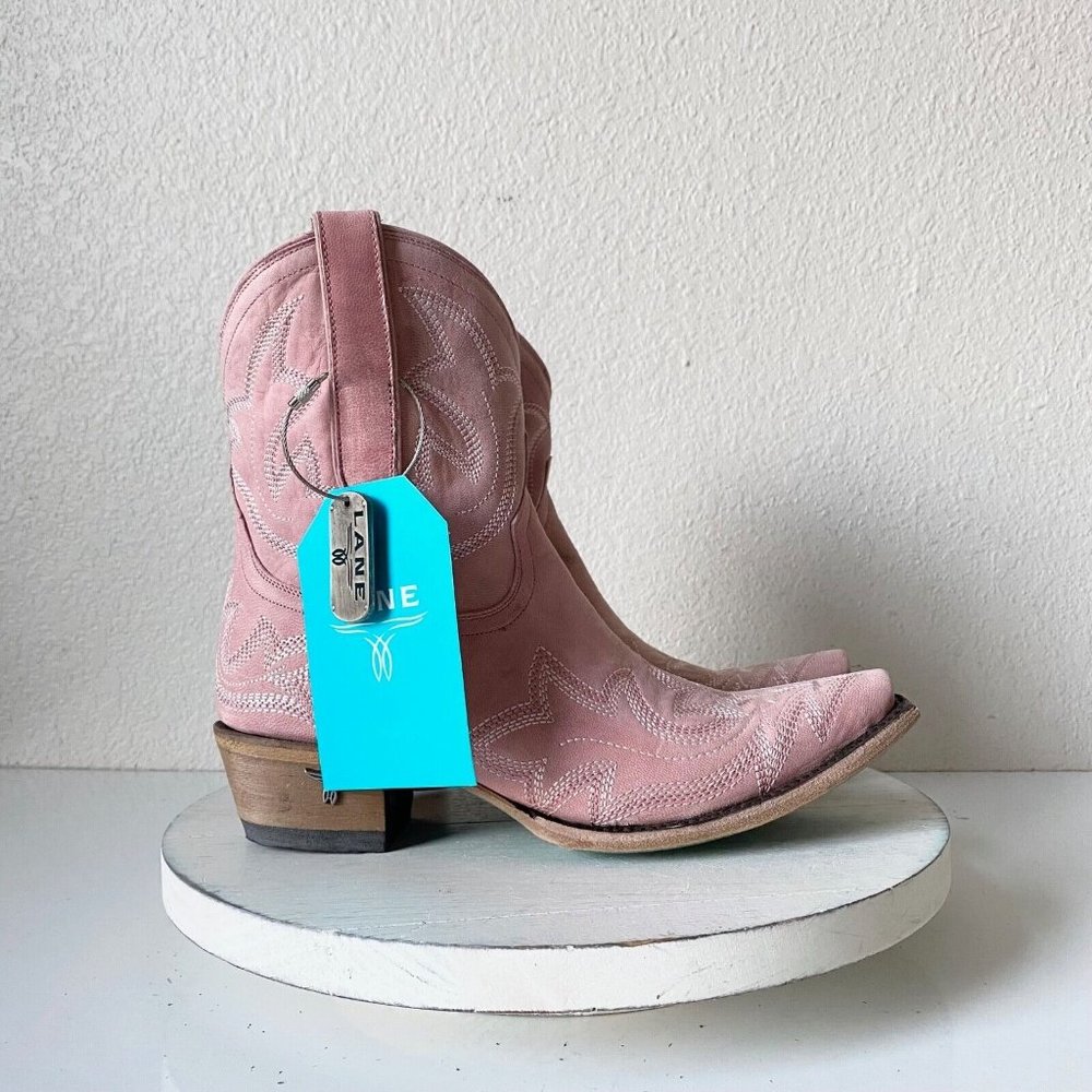 Women's Pink Western Ankle Boots - Brand Unknown - Picture 2 of 13